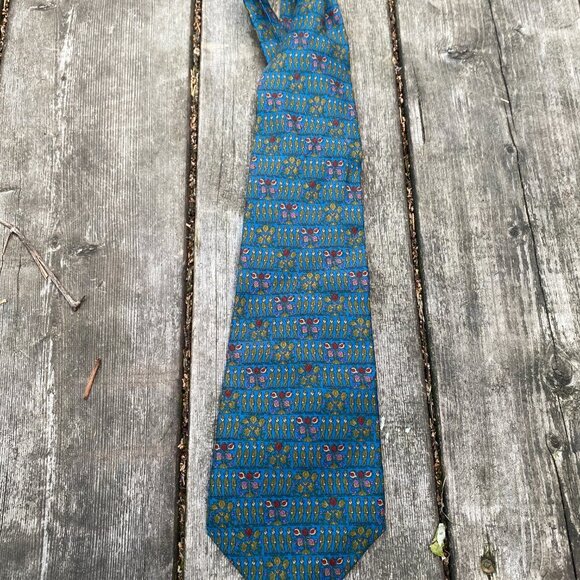 Vintage Salvatore Ferragamo Soldiers Remembrance Day Silk Tie Made in Italy - Picture 3 of 8